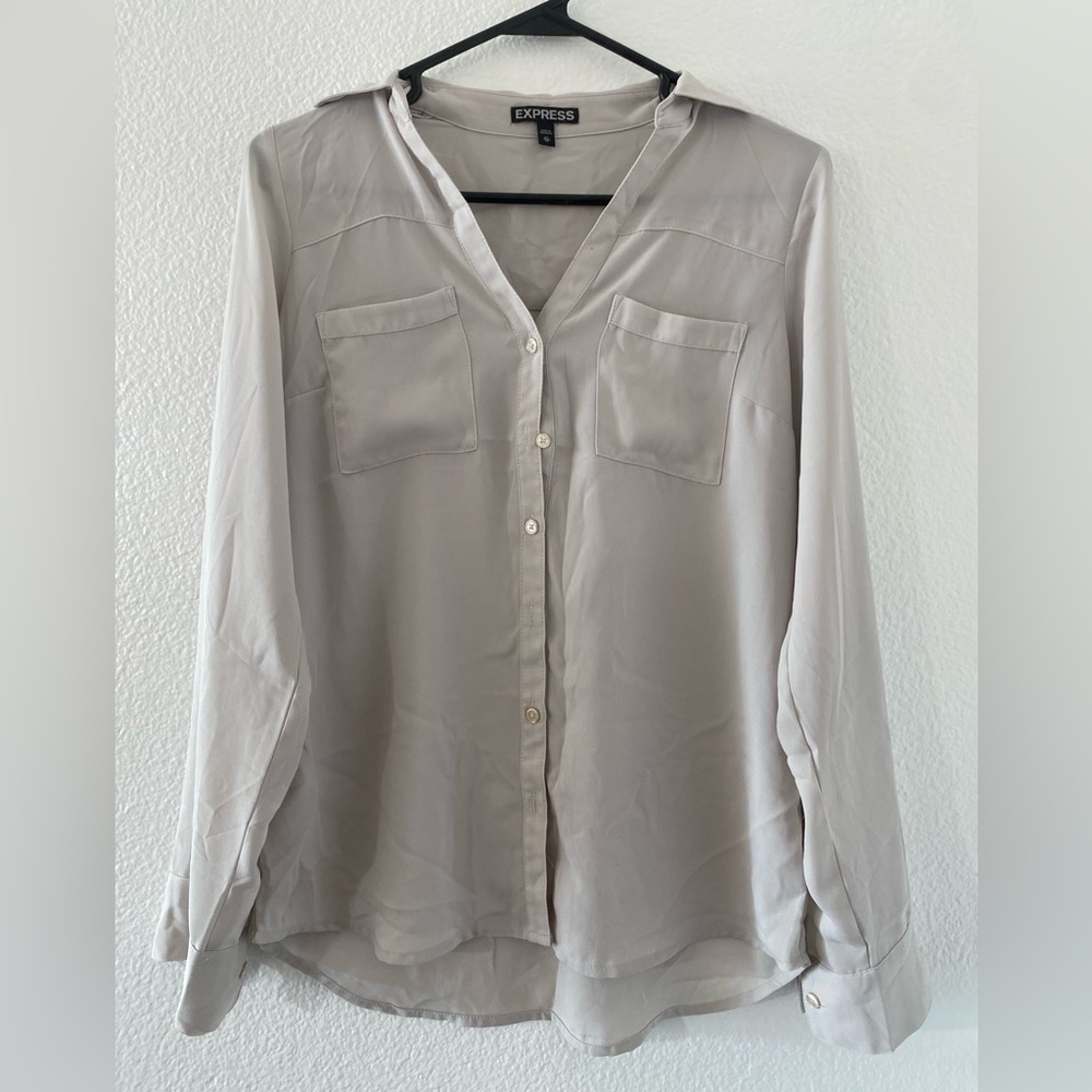 Express gray long sleeve top